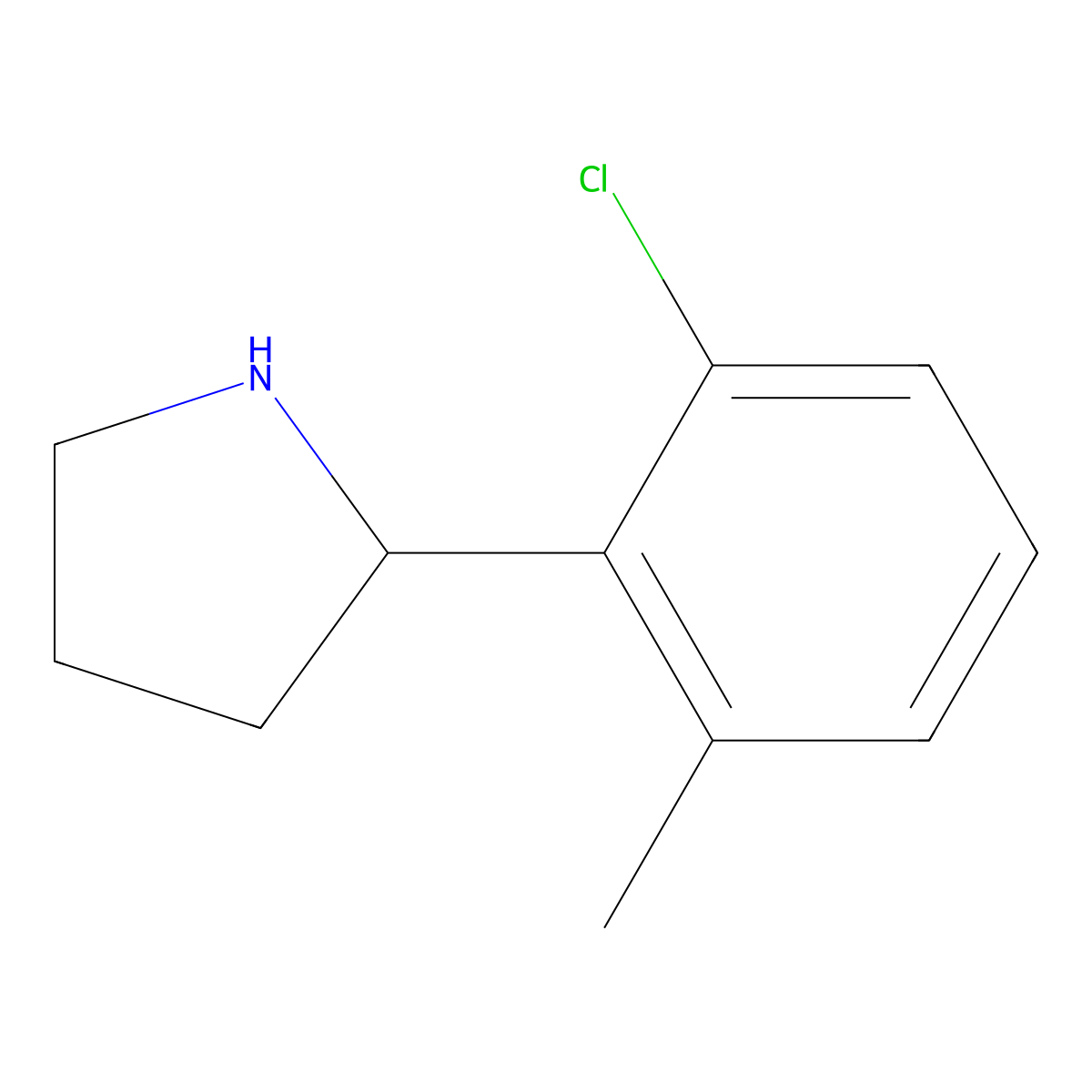 (S)-2-(2-Chloro-6-methylphenyl)pyrrolidine molecular structure, CAS 1212878-31-3