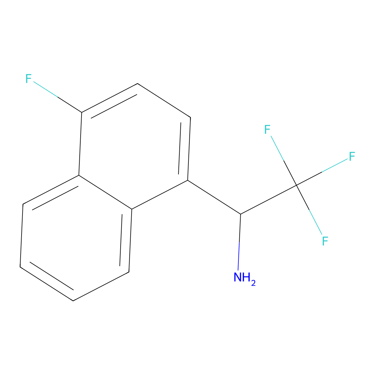 (R)-2,2,2-Trifluoro-1-(4-fluoro-naphthalen-1-YL)-ethylamine molecular structure, CAS 1212879-00-9