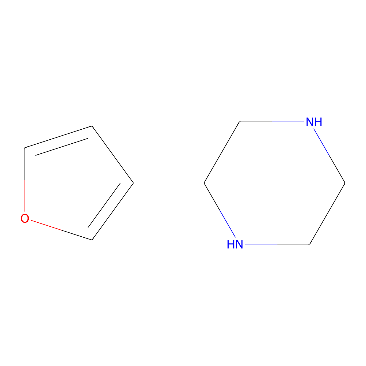 (2R)-2-(3-Furanyl)piperazine molecular structure, CAS 1212879-35-0