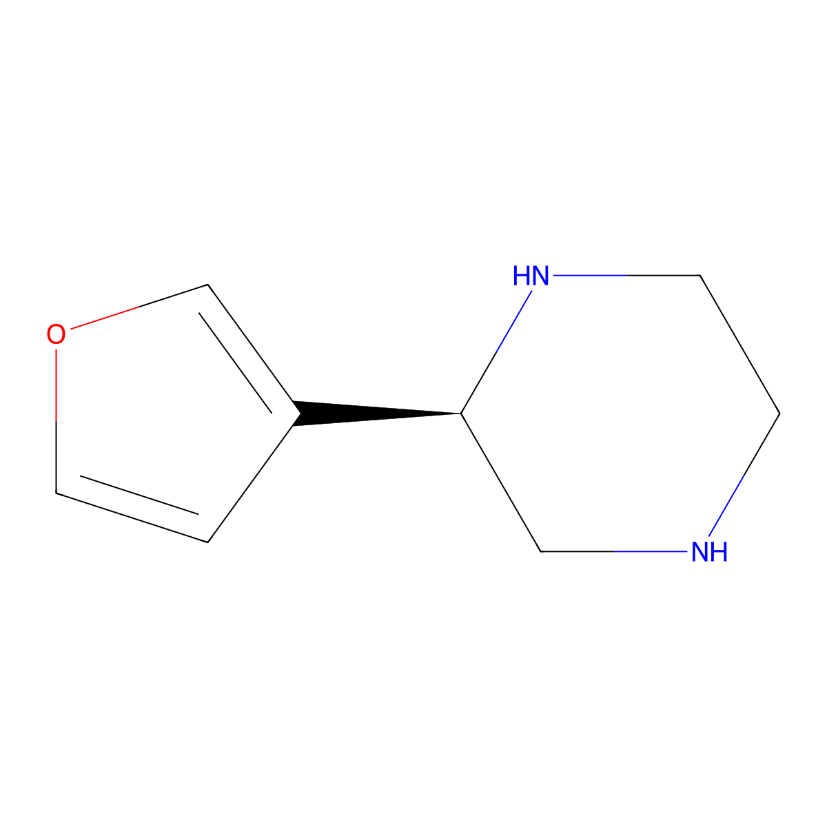 (2R)-2-(3-Furanyl)piperazine molecular structure, CAS 1212879-35-0