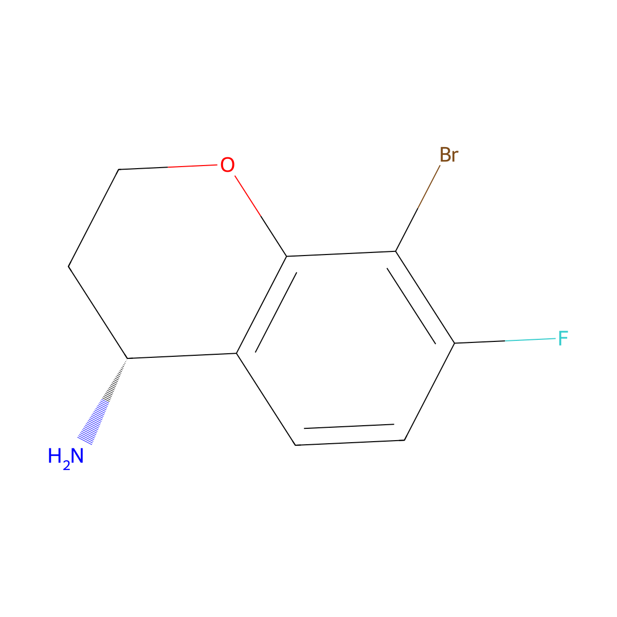 (R)-8-Bromo-7-fluorochroman-4-amine molecular structure, CAS 1212880-80-2