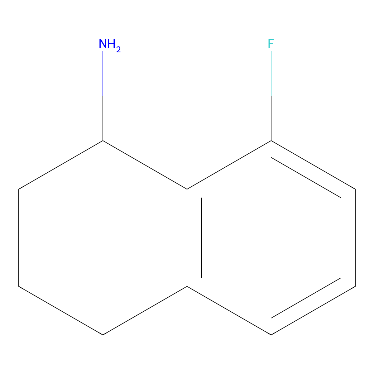 (1S)-8-fluoro-1,2,3,4-tetrahydronaphthalen-1-amine molecular structure, CAS 1212881-05-4