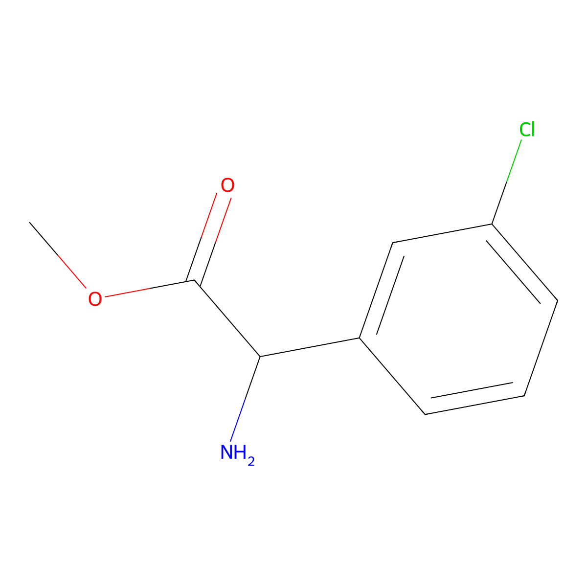 Methyl (S)-2-amino-2-(3-chlorophenyl)acetate molecular structure, CAS 1212881-18-9