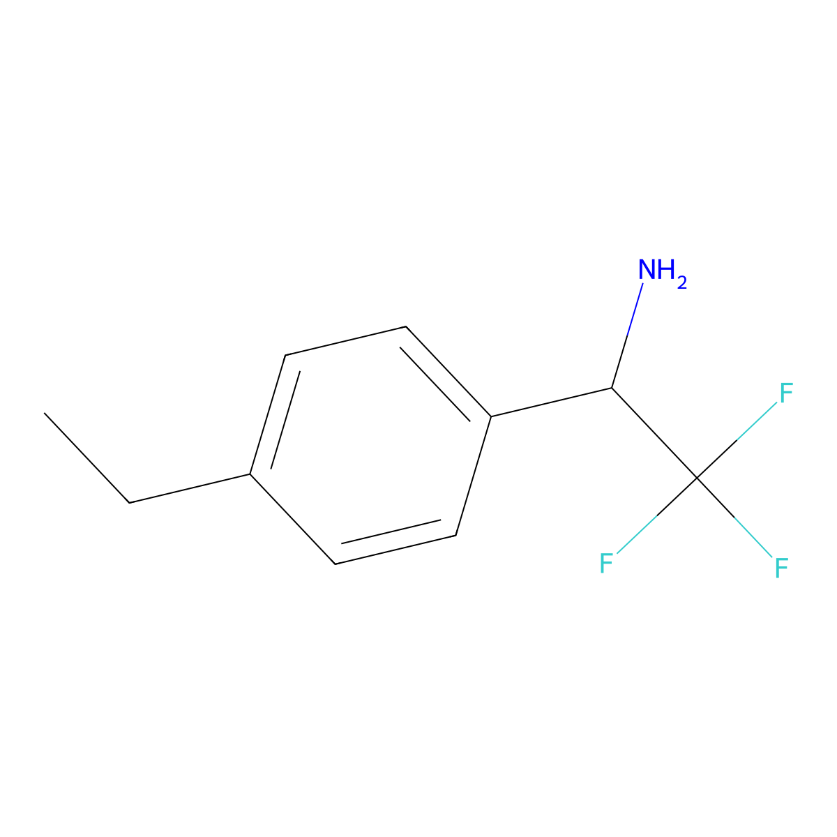 (R)-1-(4-Ethylphenyl)-2,2,2-trifluoroethan-1-amine molecular structure, CAS 1212882-08-0