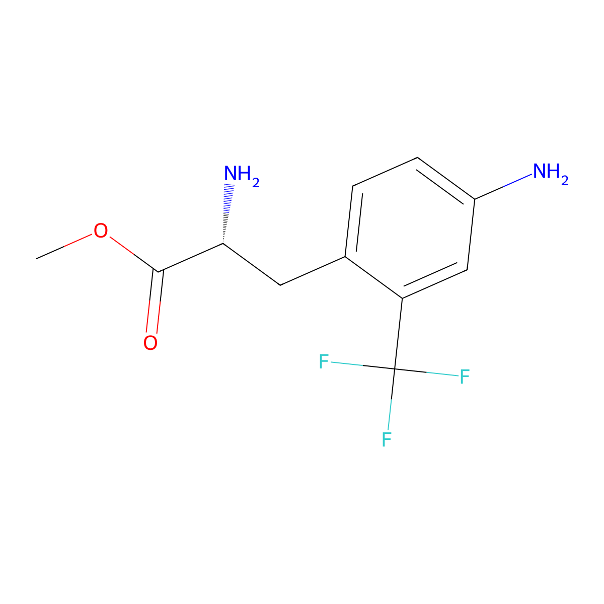 Methyl 4-amino-2-(trifluoromethyl)-D-phenylalaninate molecular structure, CAS 1212882-09-1