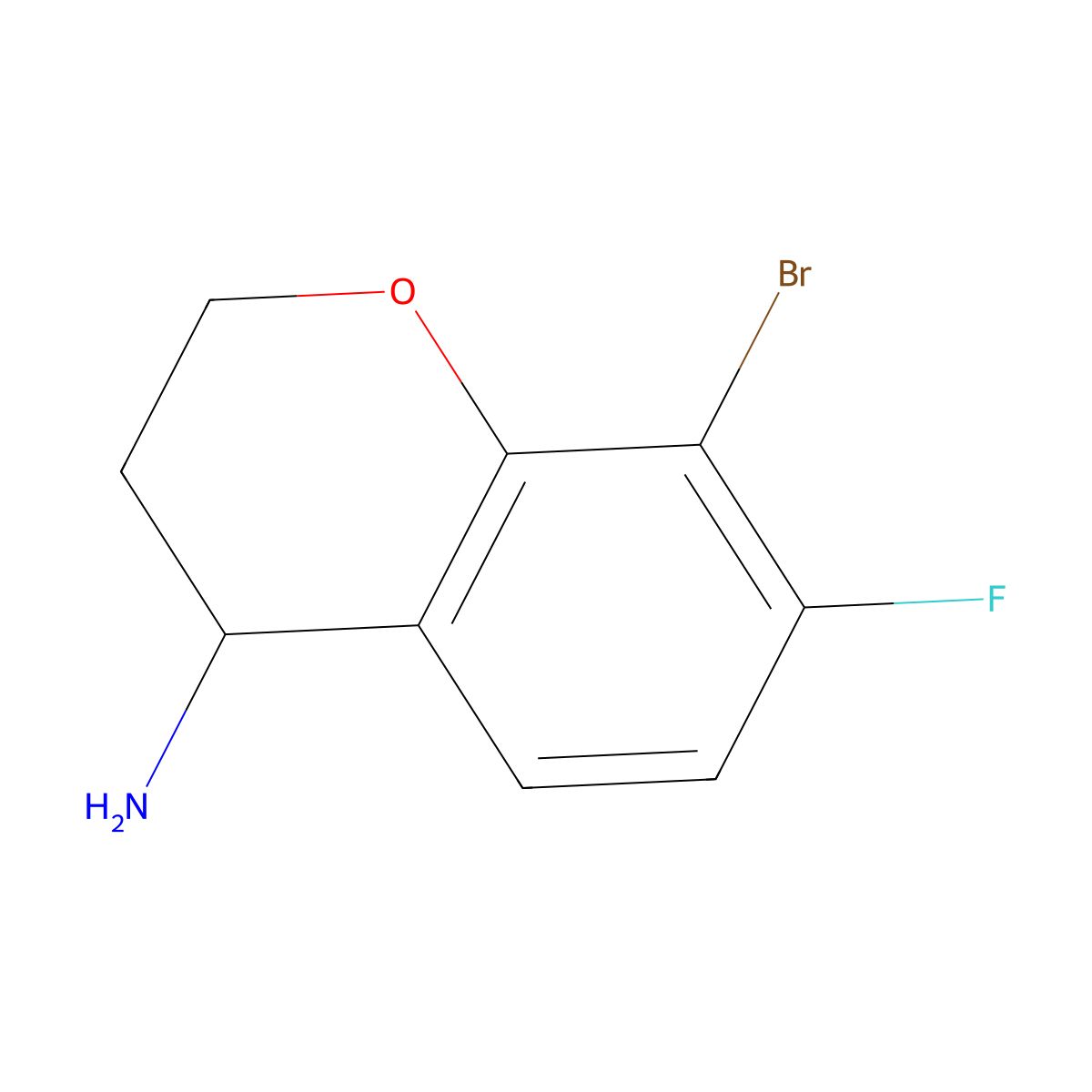 (S)-8-Bromo-7-fluorochroman-4-amine molecular structure, CAS 1212888-58-8