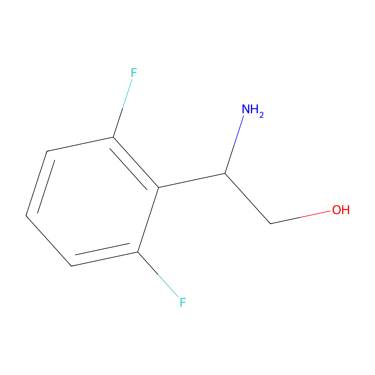 (2R)-2-Amino-2-(2,6-difluorophenyl)ethan-1-OL molecular structure, CAS 1212888-72-6