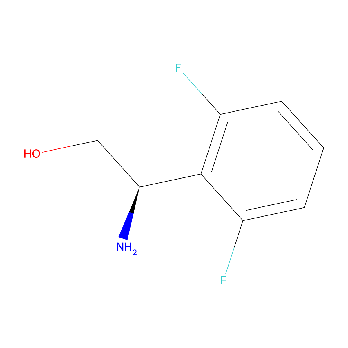 (2R)-2-Amino-2-(2,6-difluorophenyl)ethan-1-OL molecular structure, CAS 1212888-72-6