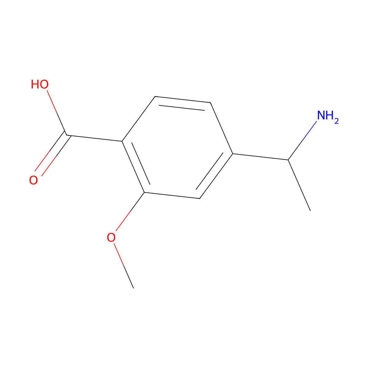 (S)-4-(1-Aminoethyl)-2-methoxybenzoic acid molecular structure, CAS 1212891-52-5