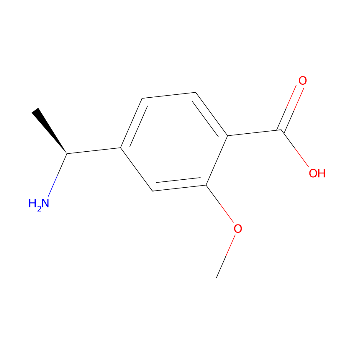 (S)-4-(1-Aminoethyl)-2-methoxybenzoic acid molecular structure, CAS 1212891-52-5