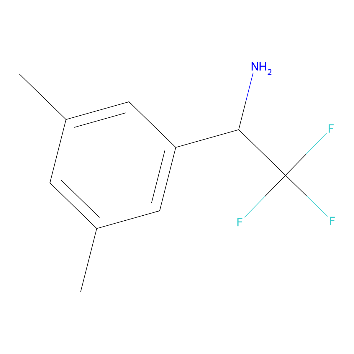 (S)-1-(3,5-Dimethylphenyl)-2,2,2-trifluoroethan-1-amine molecular structure, CAS 1212892-31-3