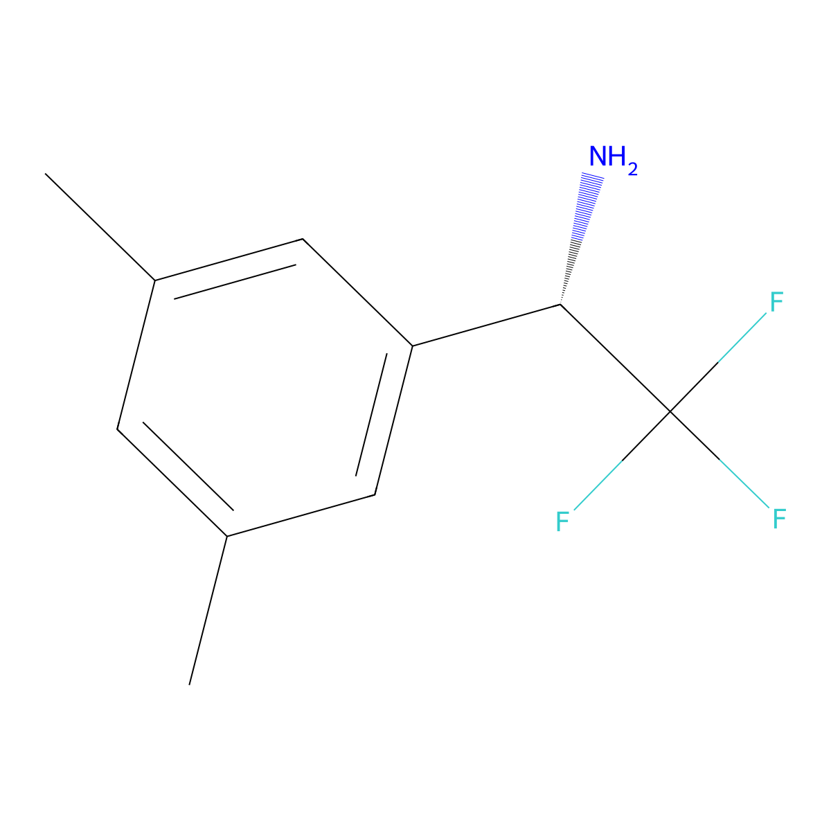 (S)-1-(3,5-Dimethylphenyl)-2,2,2-trifluoroethan-1-amine molecular structure, CAS 1212892-31-3
