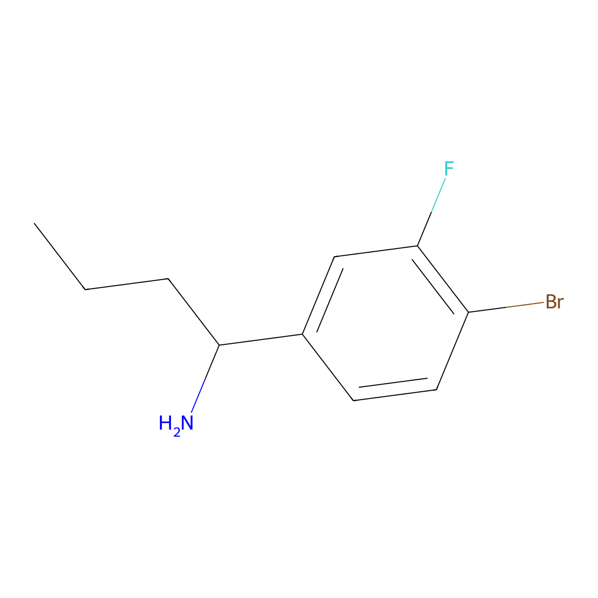 (R)-1-(4-Bromo-3-fluorophenyl)butan-1-amine molecular structure, CAS 1212893-41-8