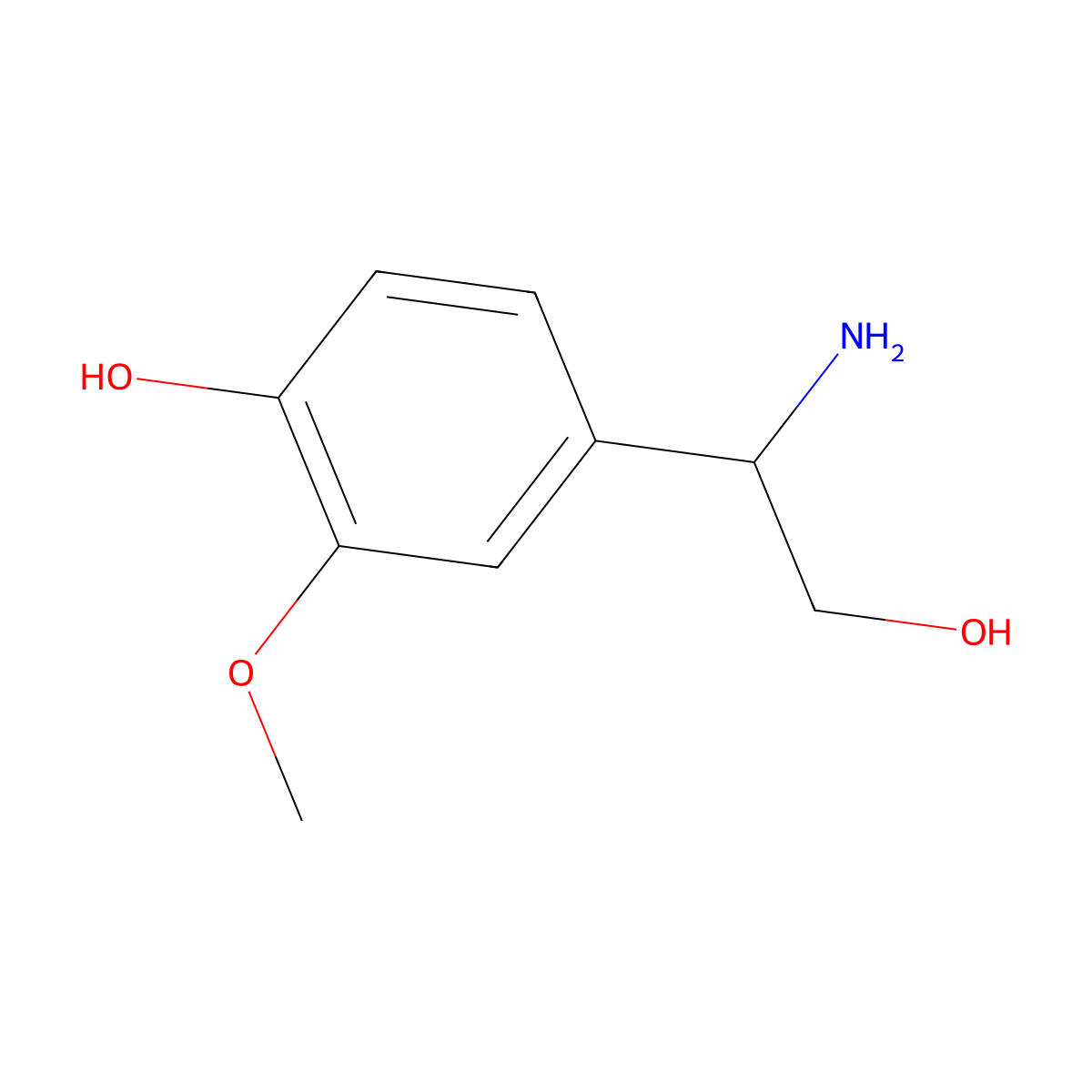 4-[(1S)-1-amino-2-hydroxyethyl]-2-methoxyphenol molecular structure, CAS 1212896-82-6