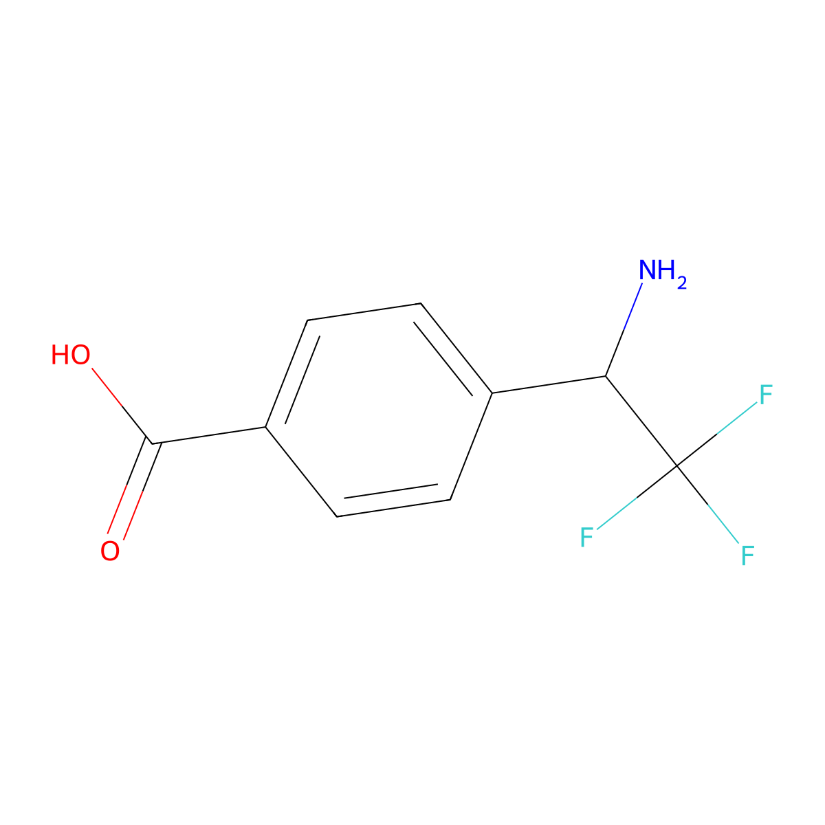 4-((1R)-1-Amino-2,2,2-trifluoroethyl)benzoic acid molecular structure, CAS 1212897-03-4