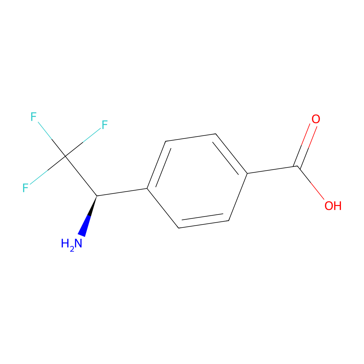 4-((1R)-1-Amino-2,2,2-trifluoroethyl)benzoic acid molecular structure, CAS 1212897-03-4