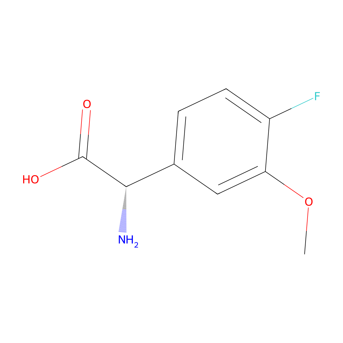 (2S)-2-amino-2-(4-fluoro-3-methoxyphenyl)acetic acid molecular structure, CAS 1212897-30-7