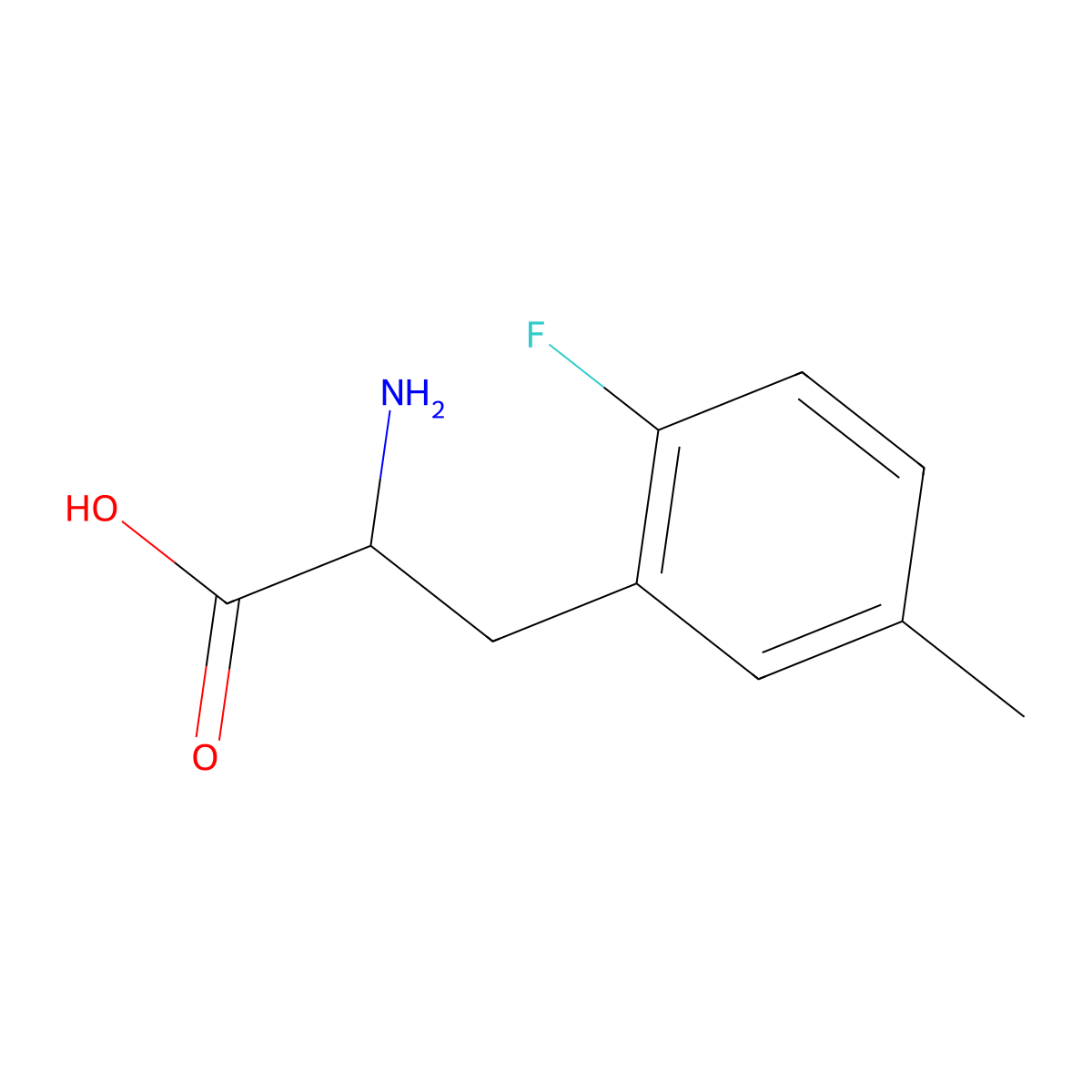 2-Fluoro-5-methyl-D-phenylalanine molecular structure, CAS 1212900-32-7