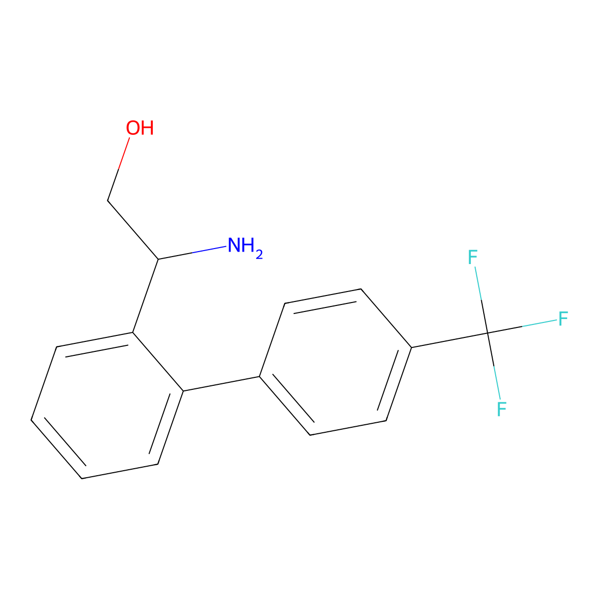 (2R)-2-amino-2-{2-[4-(trifluoromethyl)phenyl]phenyl}ethan-1-ol molecular structure, CAS 1212901-85-3