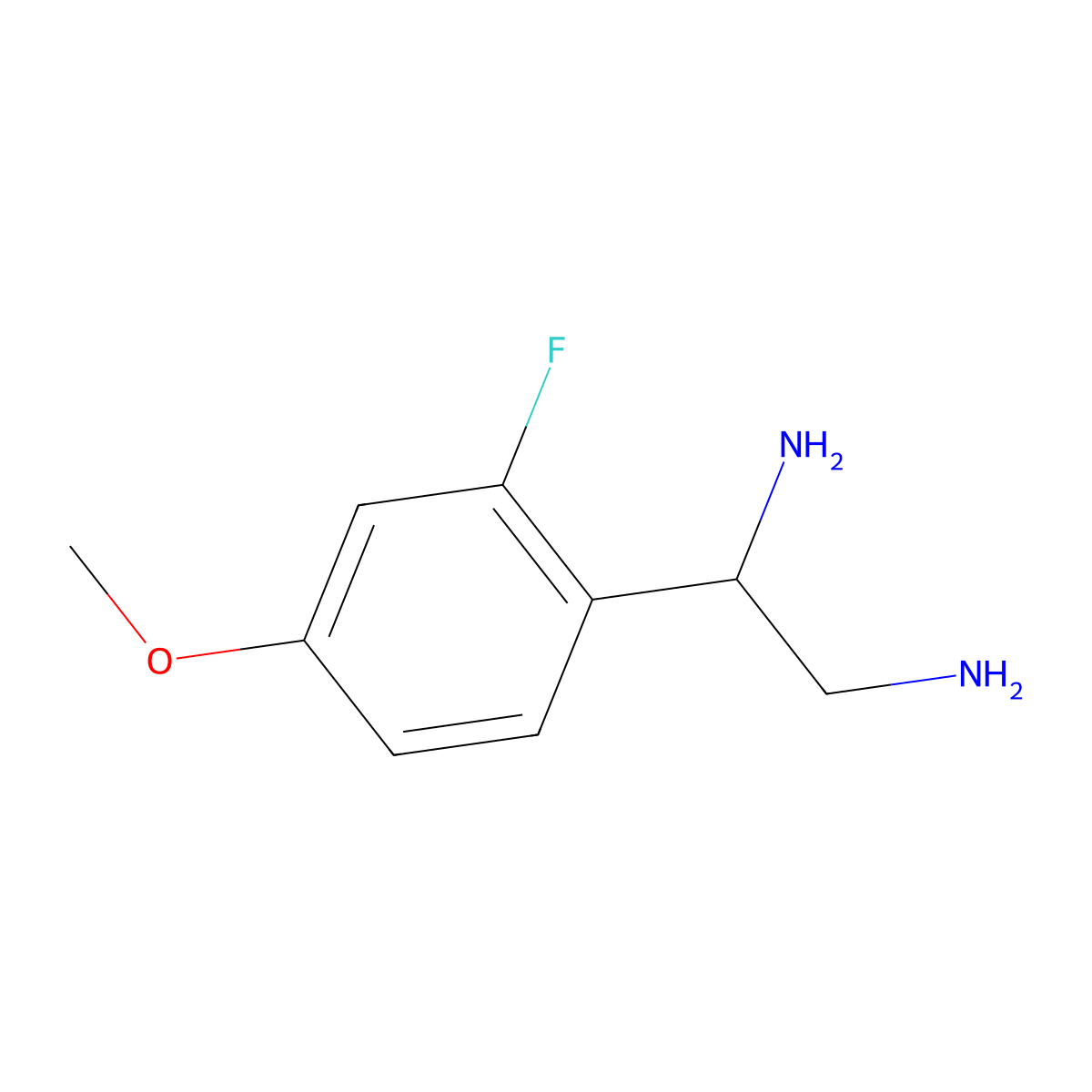 (1S)-1-(2-Fluoro-4-methoxyphenyl)ethane-1,2-diamine molecular structure, CAS 1212901-99-9