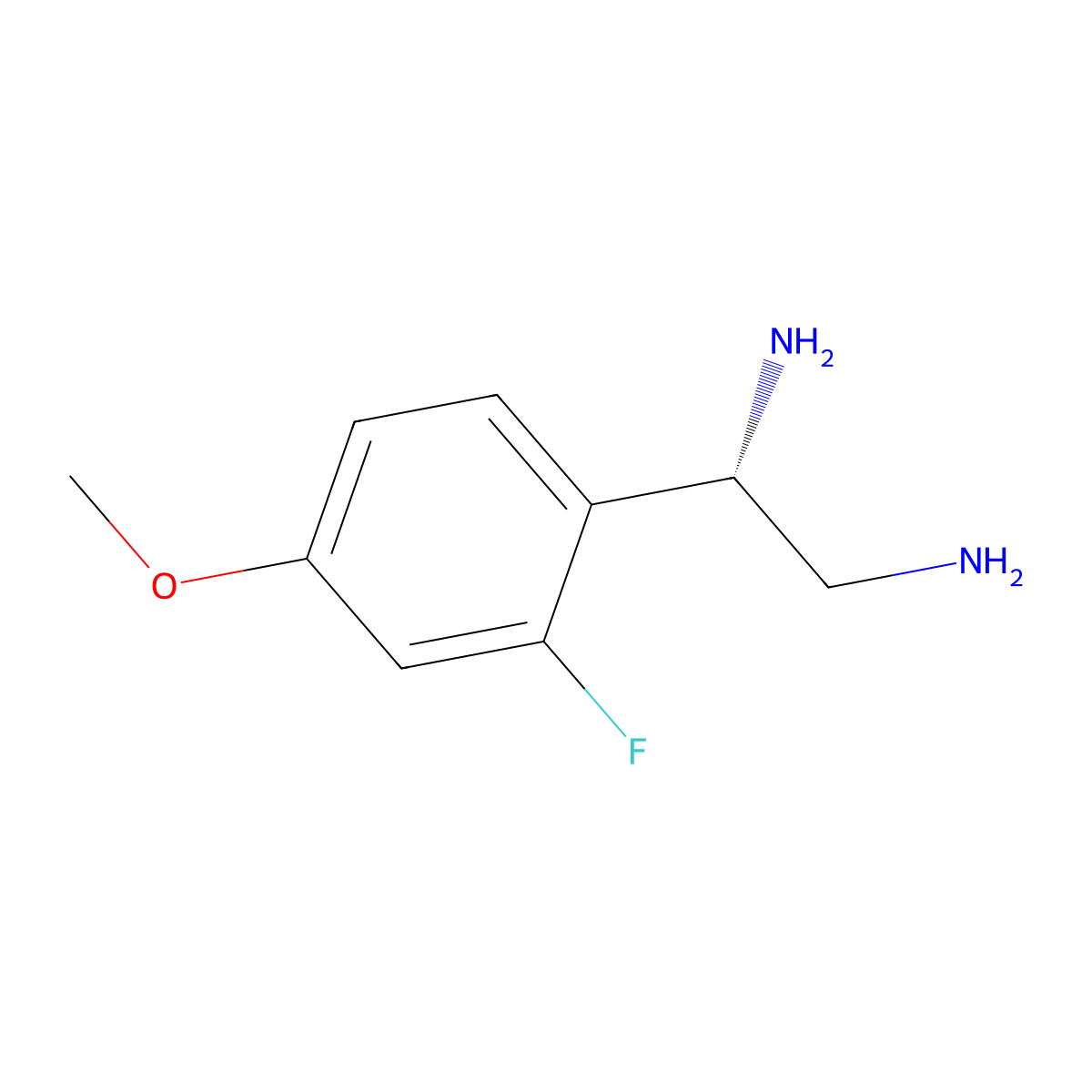 (1S)-1-(2-Fluoro-4-methoxyphenyl)ethane-1,2-diamine molecular structure, CAS 1212901-99-9