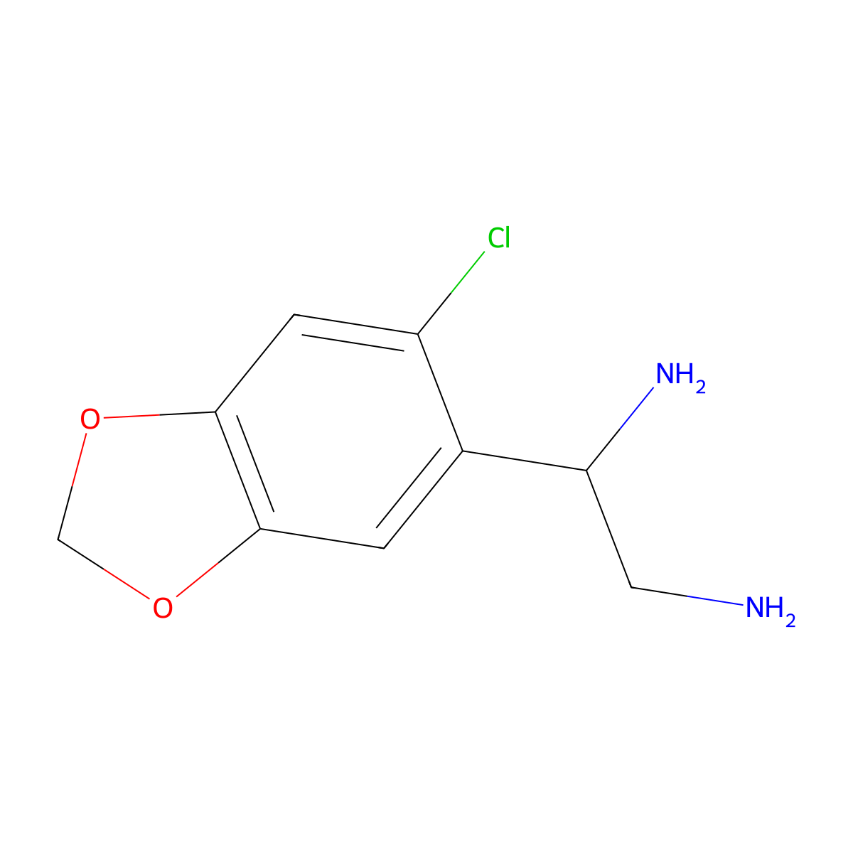 (1R)-1-(6-Chloro-1,3-benzodioxol-5-yl)-1,2-ethanediamine molecular structure, CAS 1212903-40-6