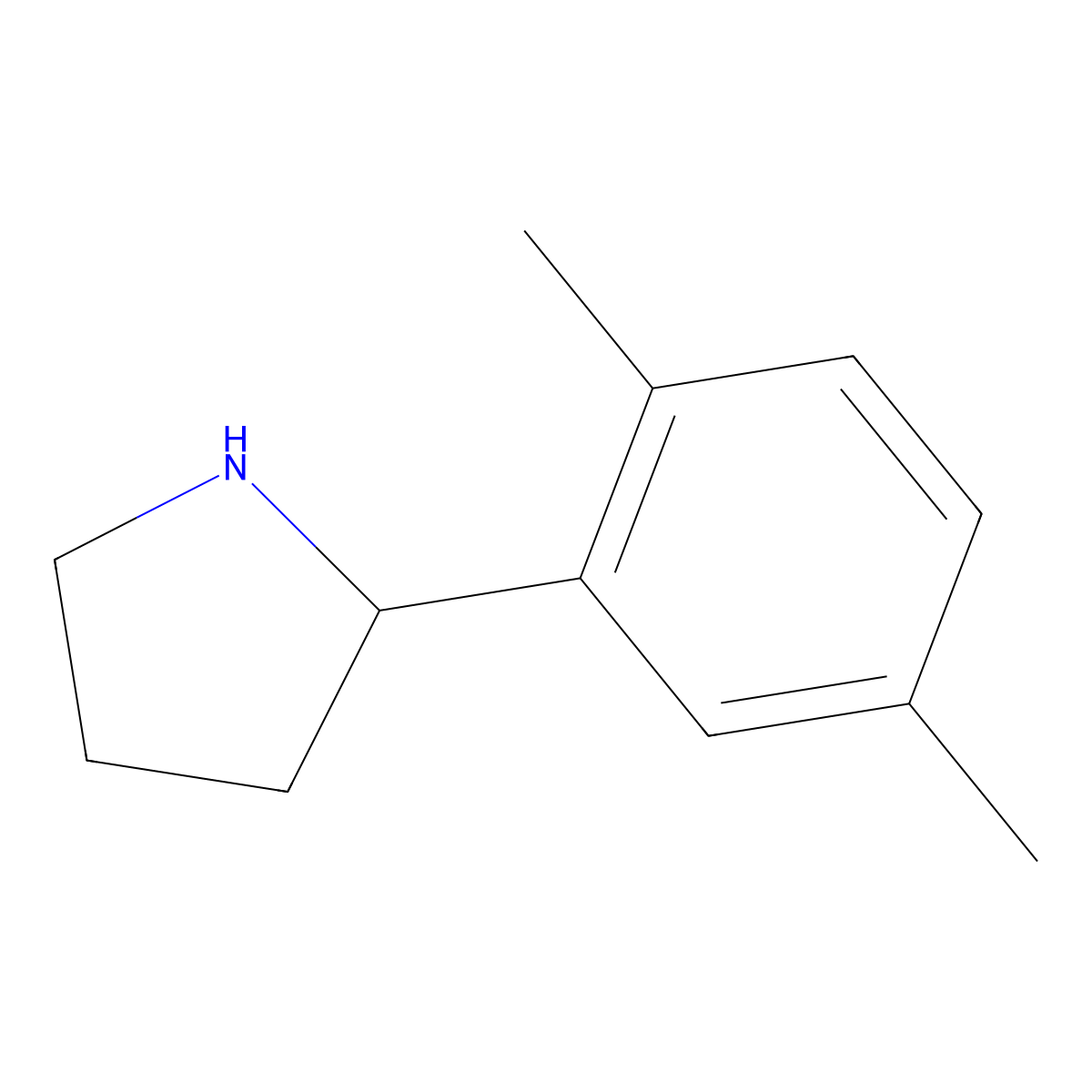 (R)-2-(2,5-Dimethylphenyl)pyrrolidine molecular structure, CAS 1212904-28-3