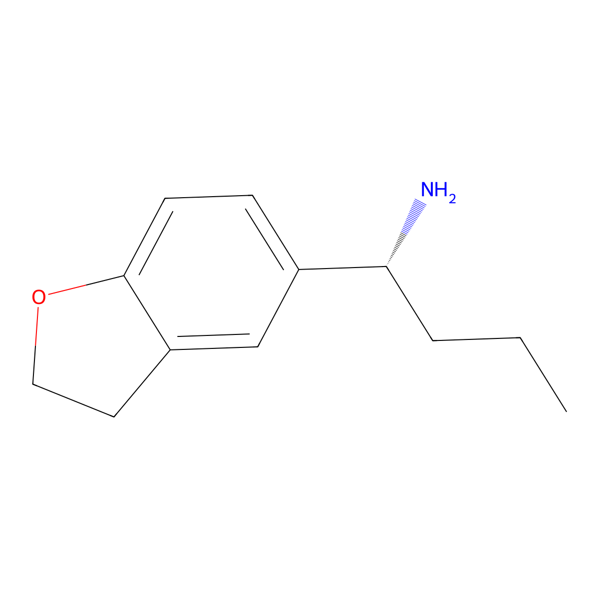 (1R)-1-(2,3-dihydro-1-benzofuran-5-yl)butan-1-amine molecular structure, CAS 1212904-91-0