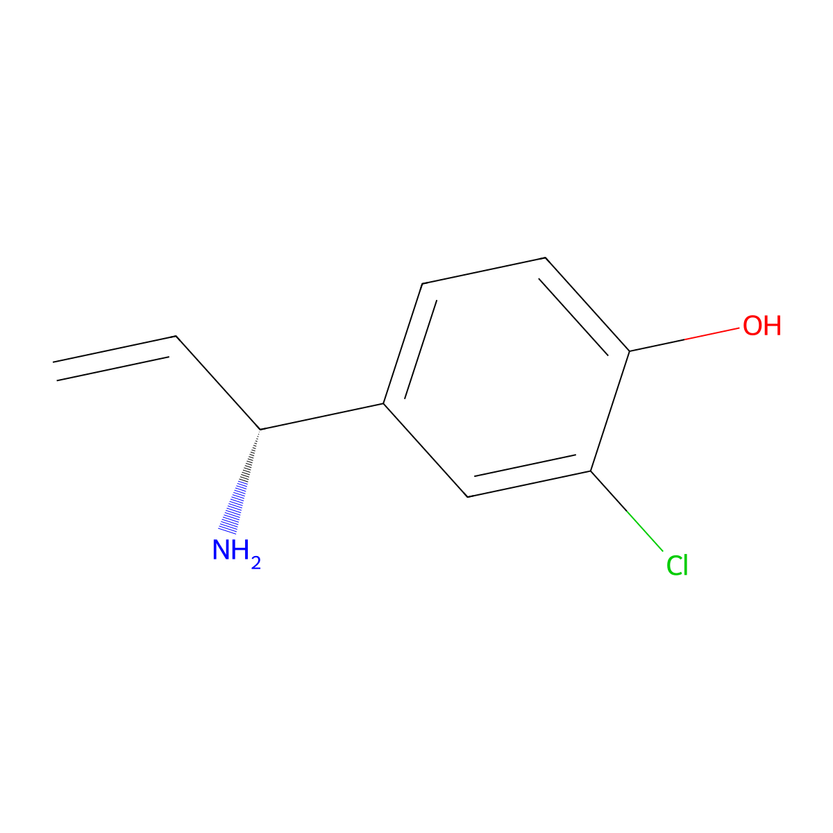 (R)-4-(1-Aminoallyl)-2-chlorophenol molecular structure, CAS 1212907-65-7