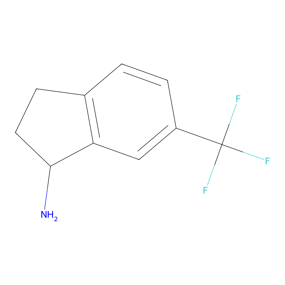 (S)-6-(Trifluoromethyl)-2,3-dihydro-1H-inden-1-amine molecular structure, CAS 1212909-10-8