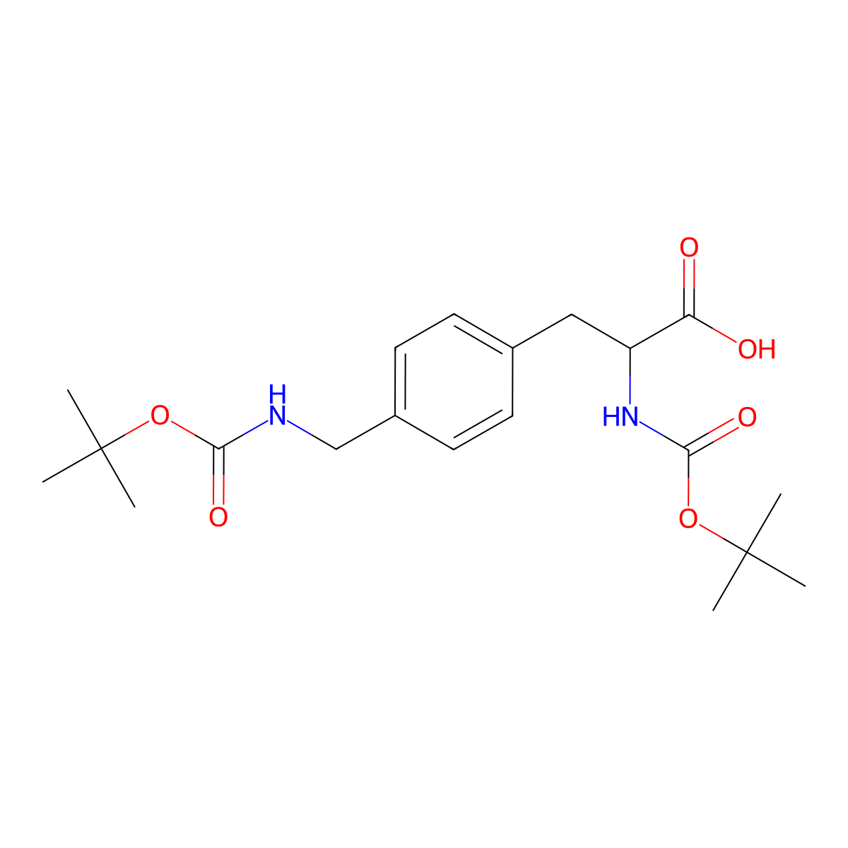 4-(N-Boc-aminomethyl)-N-Boc-L-phenylalanine molecular structure, CAS 1212909-48-2