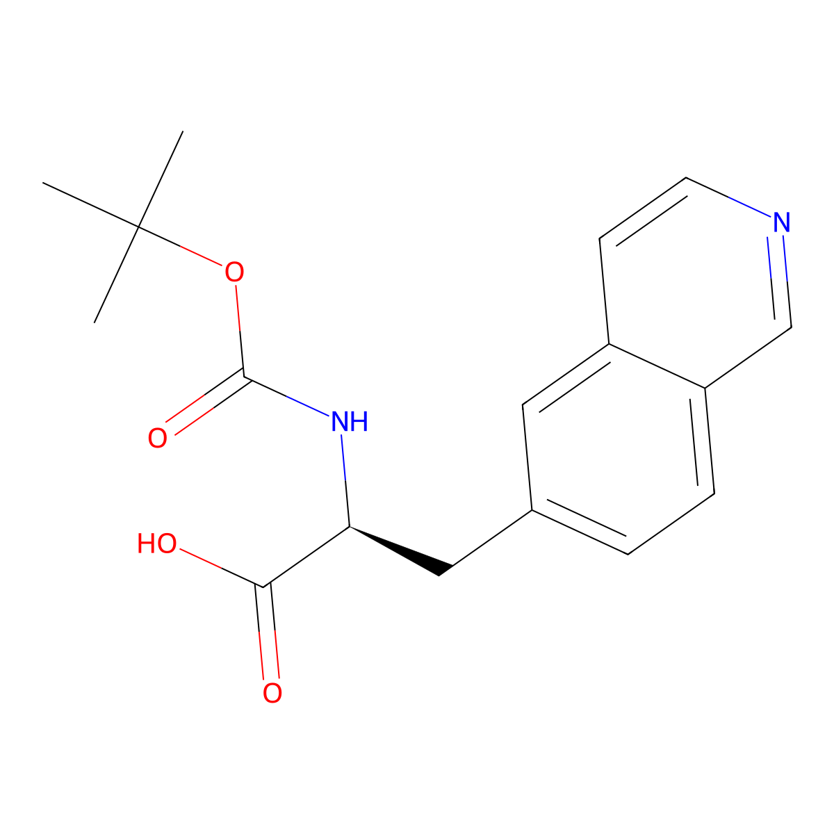 (S)-2-((Tert-butoxycarbonyl)amino)-3-(isoquinolin-6-YL)propanoic acid molecular structure, CAS 1212910-44-5