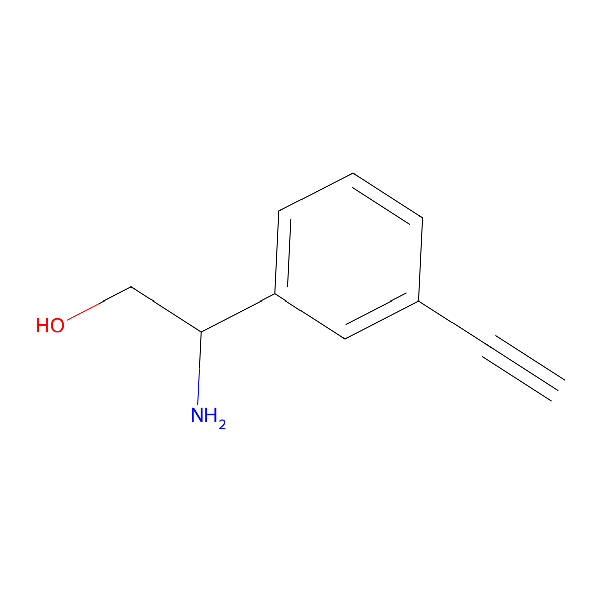 (2R)-2-Amino-2-(3-ethynylphenyl)ethan-1-OL molecular structure, CAS 1212910-92-3