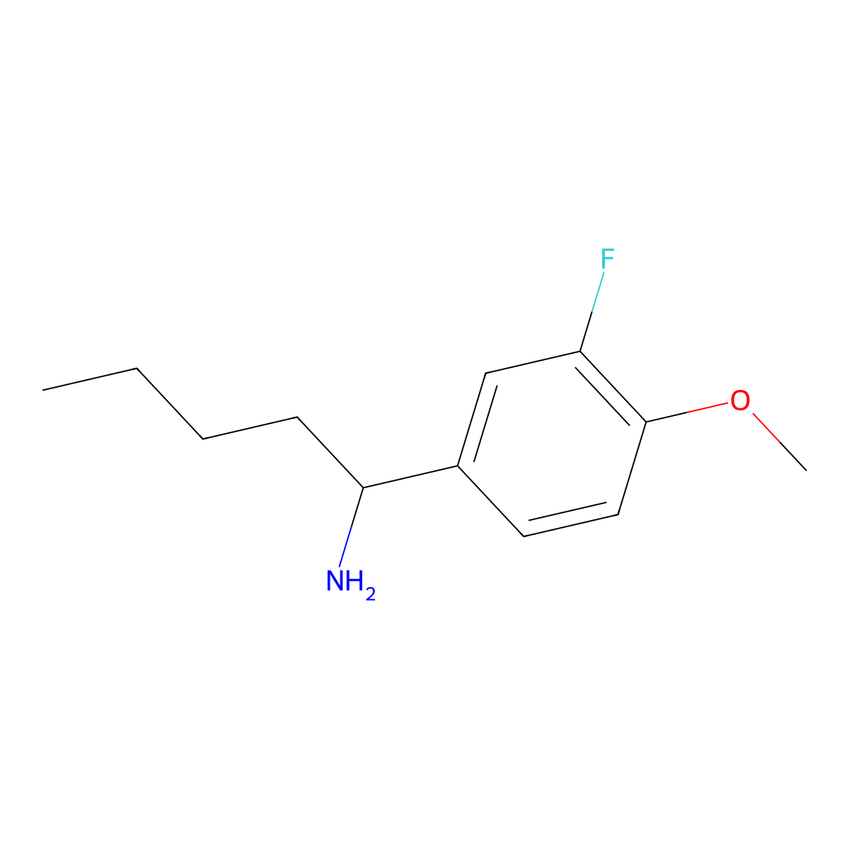 (R)-1-(3-Fluoro-4-methoxyphenyl)pentan-1-amine molecular structure, CAS 1212911-90-4