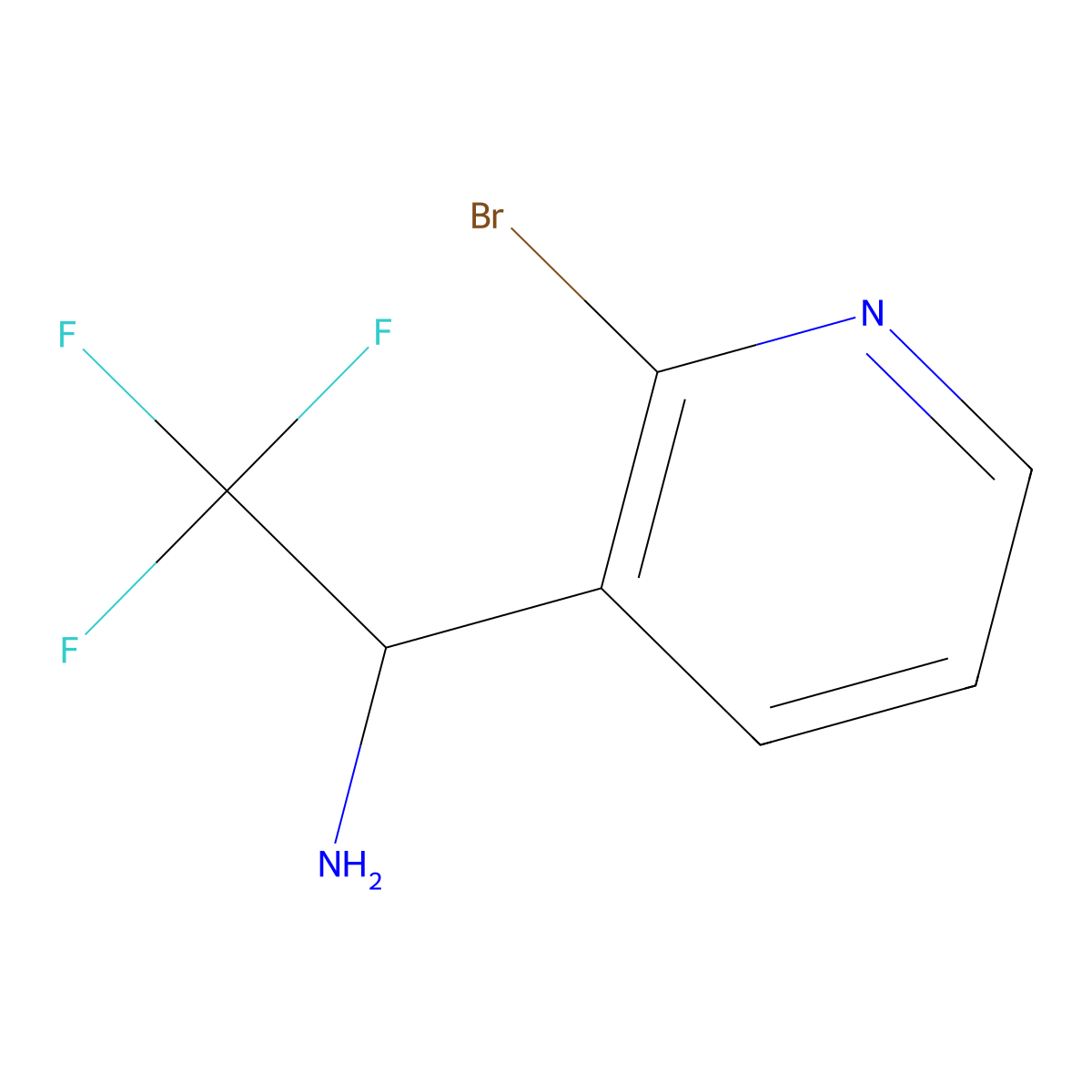 (R)-1-(2-Bromopyridin-3-YL)-2,2,2-trifluoroethan-1-amine molecular structure, CAS 1212912-78-1