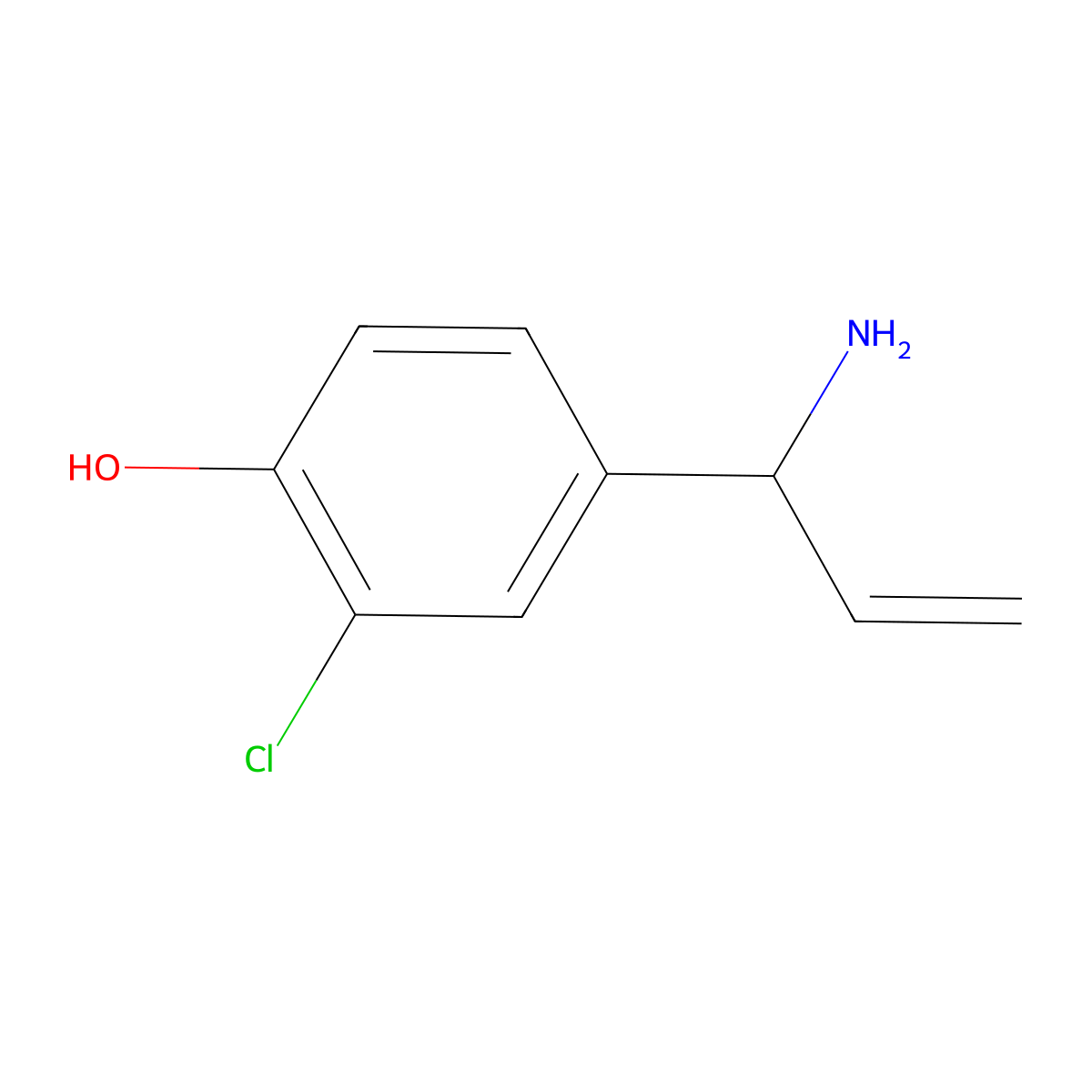(S)-4-(1-Aminoallyl)-2-chlorophenol molecular structure, CAS 1212913-22-8