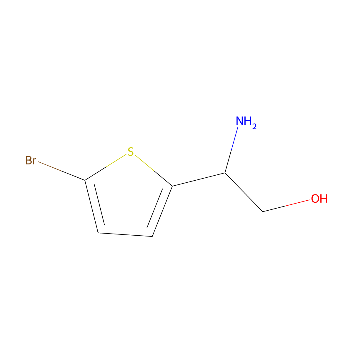 (2r)-2-Amino-2-(5-bromothiophen-2-yl)ethan-1-ol molecular structure, CAS 1212914-12-9