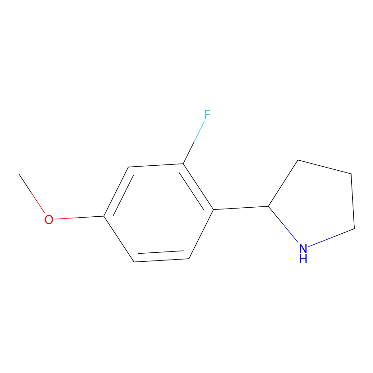 (R)-2-(2-Fluoro-4-methoxyphenyl)pyrrolidine molecular structure, CAS 1212915-40-6