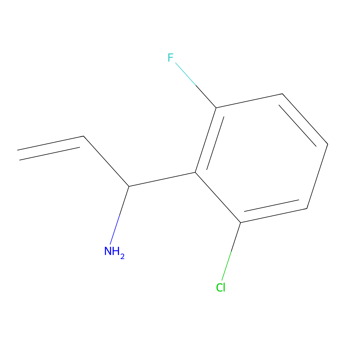 (1R)-1-(2-Chloro-6-fluorophenyl)prop-2-enylamine molecular structure, CAS 1212915-67-7