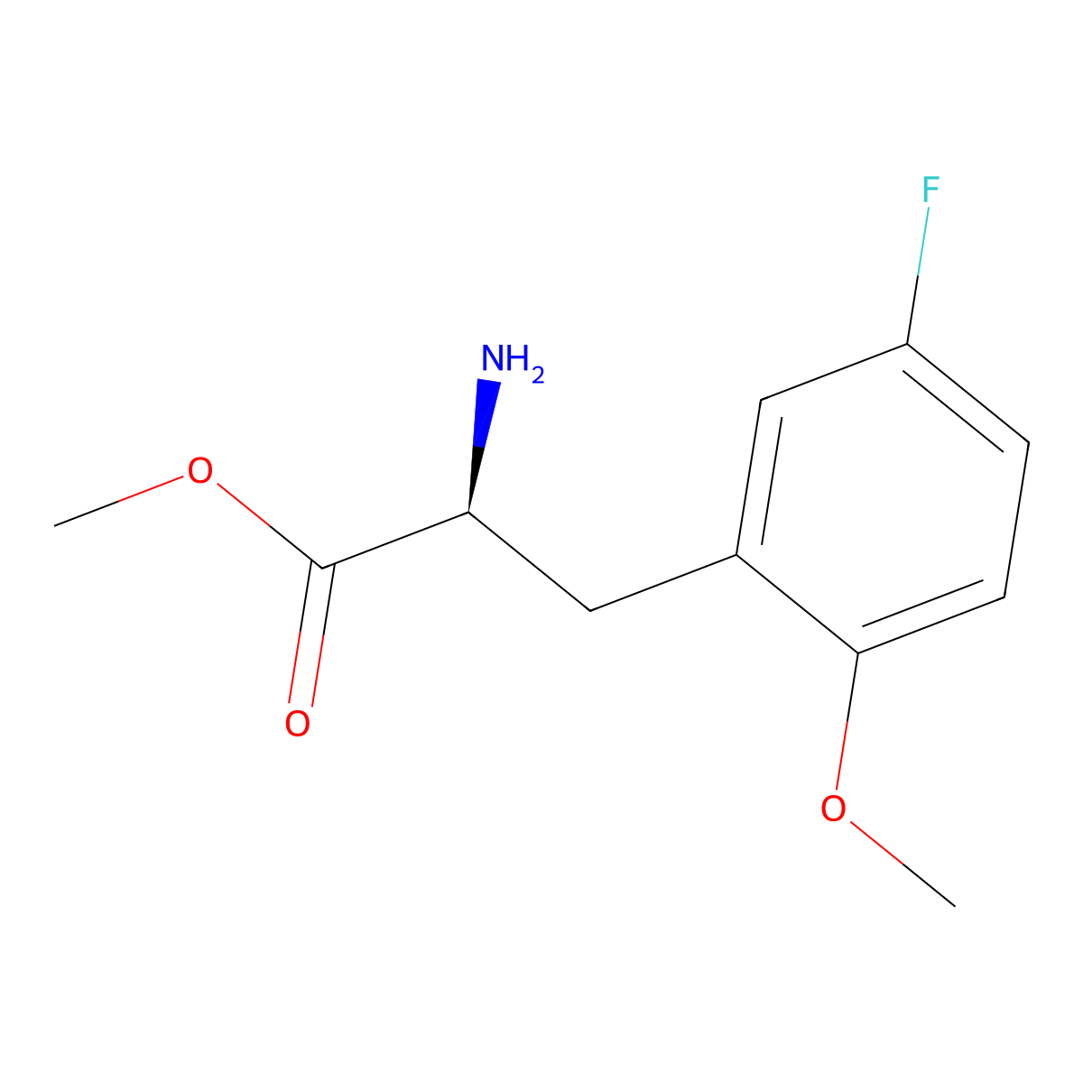 Methyl (S)-2-amino-3-(5-fluoro-2-methoxyphenyl)propanoate molecular structure, CAS 1212916-53-4