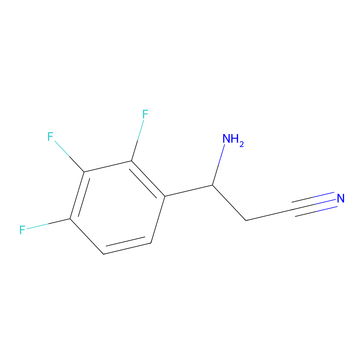 (3R)-3-Amino-3-(2,3,4-trifluorophenyl)propanenitrile molecular structure, CAS 1212916-55-6