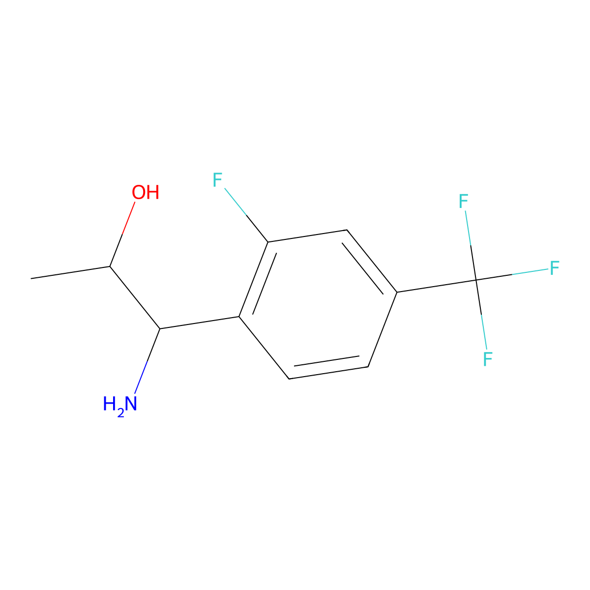 (1S,2R)-1-Amino-1-[2-fluoro-4-(trifluoromethyl)phenyl]propan-2-OL molecular structure, CAS 1212916-87-4