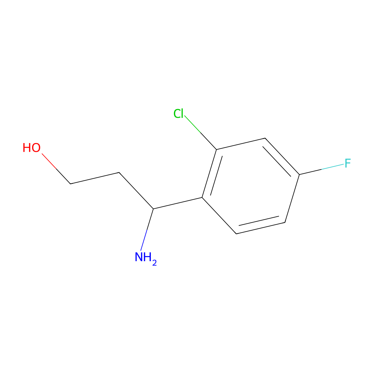 (3S)-3-Amino-3-(2-chloro-4-fluorophenyl)propan-1-OL molecular structure, CAS 1212917-14-0