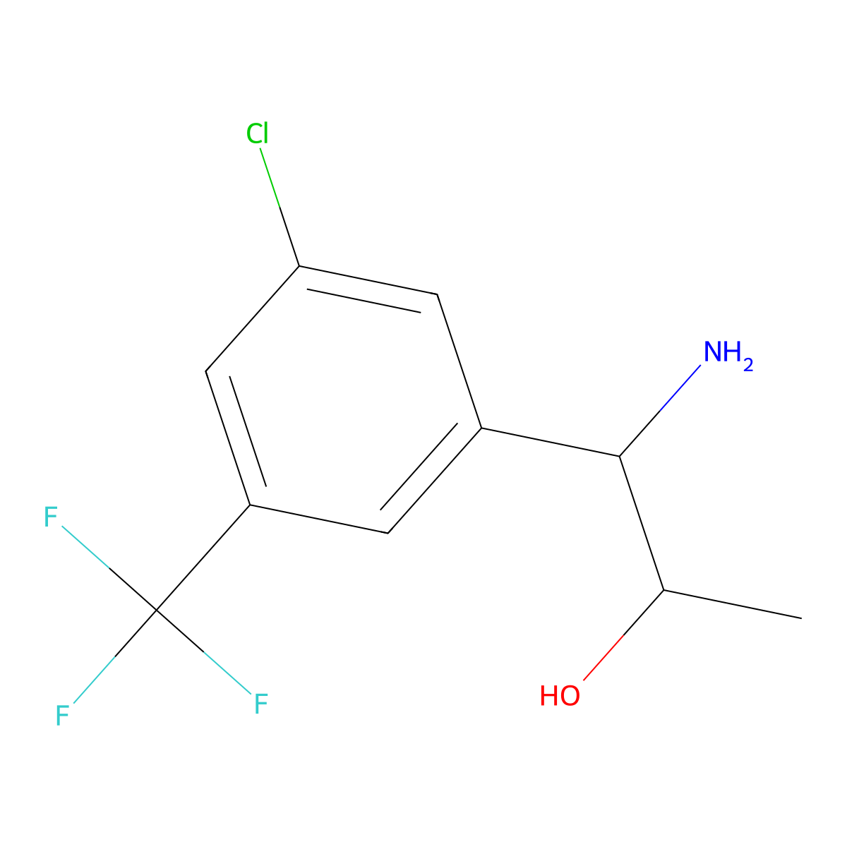 (1S,2R)-1-Amino-1-[3-chloro-5-(trifluoromethyl)phenyl]propan-2-OL molecular structure, CAS 1212918-33-6