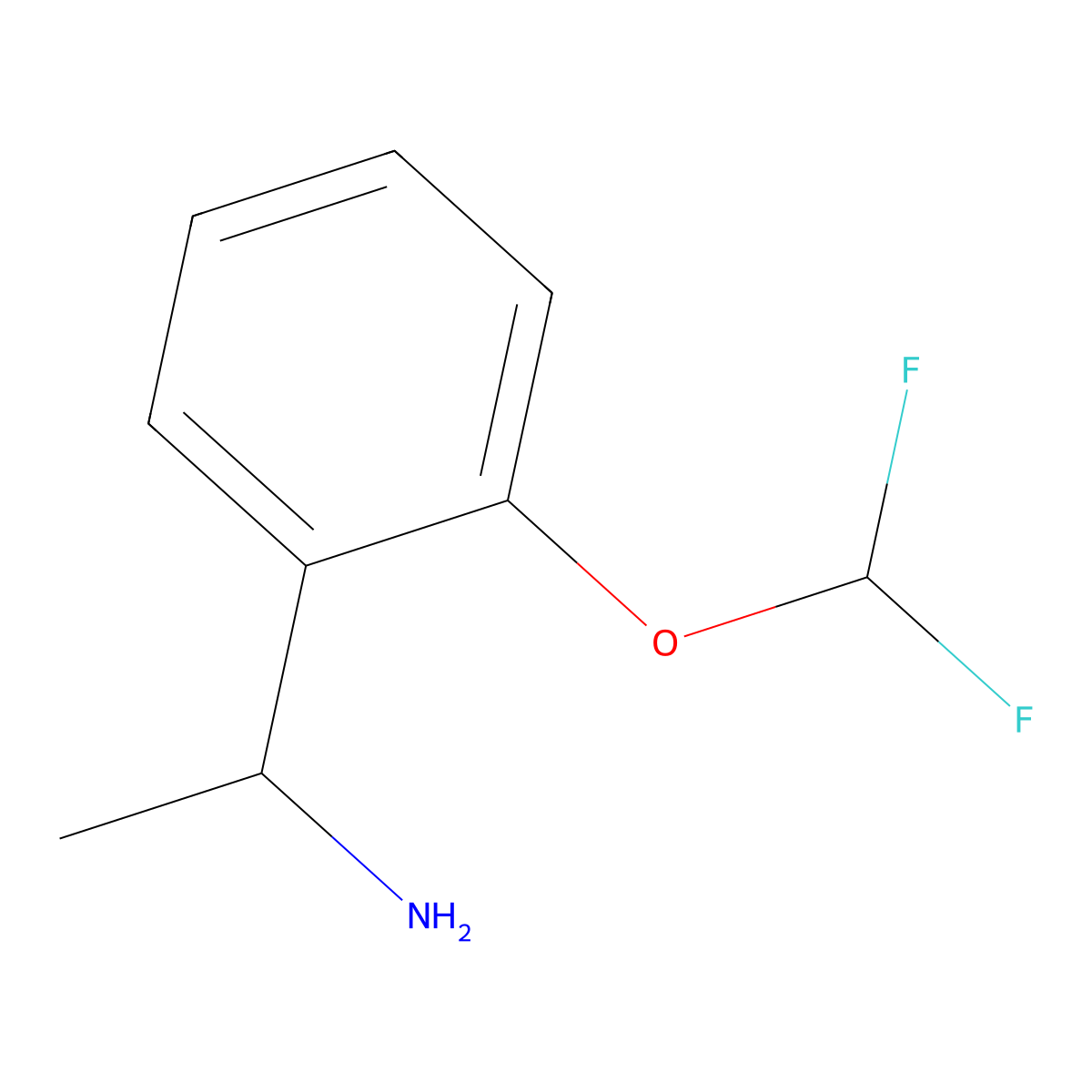 (R)-1-(2-(Difluoromethoxy)phenyl)ethan-1-amine molecular structure, CAS 1212920-72-3