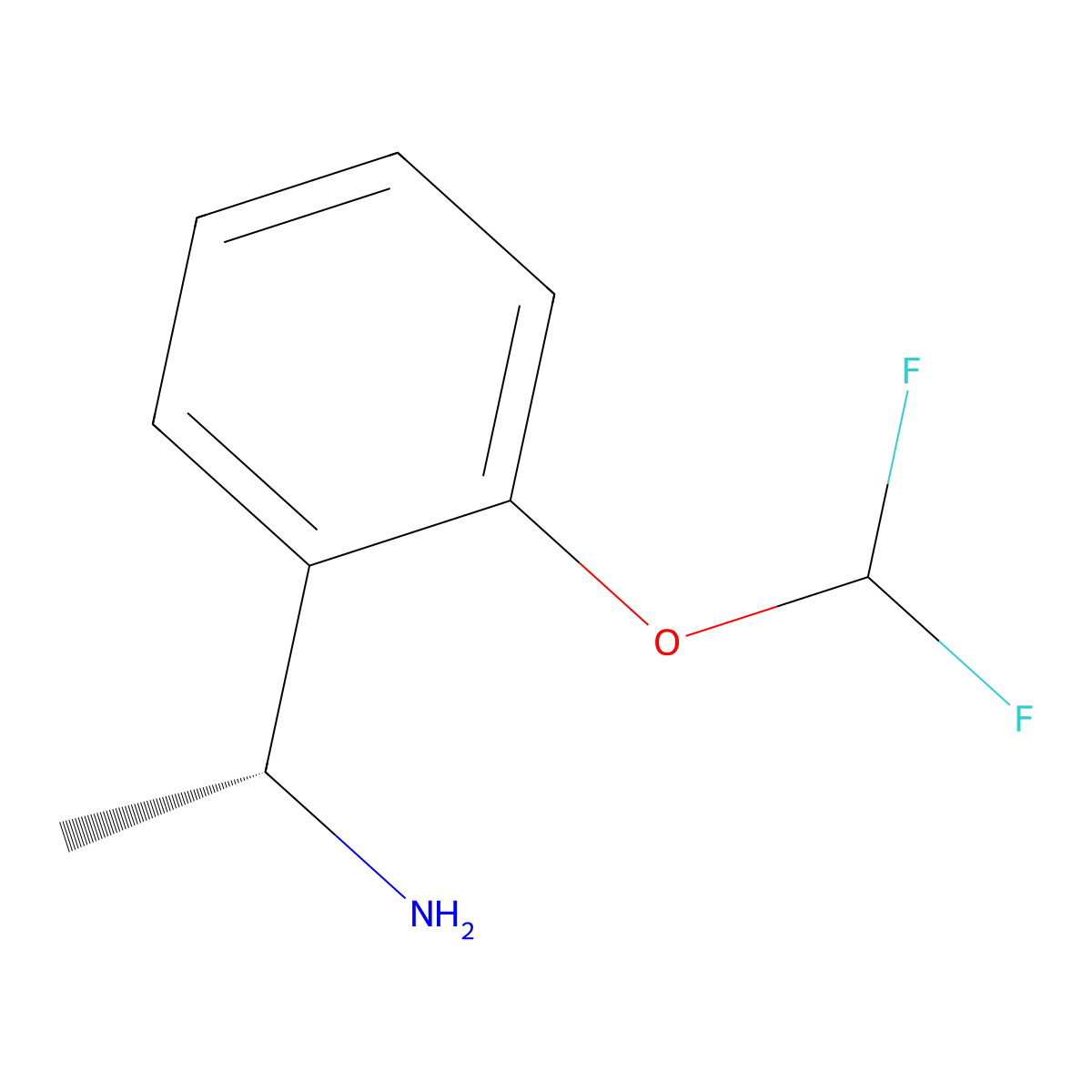 (R)-1-(2-(Difluoromethoxy)phenyl)ethan-1-amine molecular structure, CAS 1212920-72-3