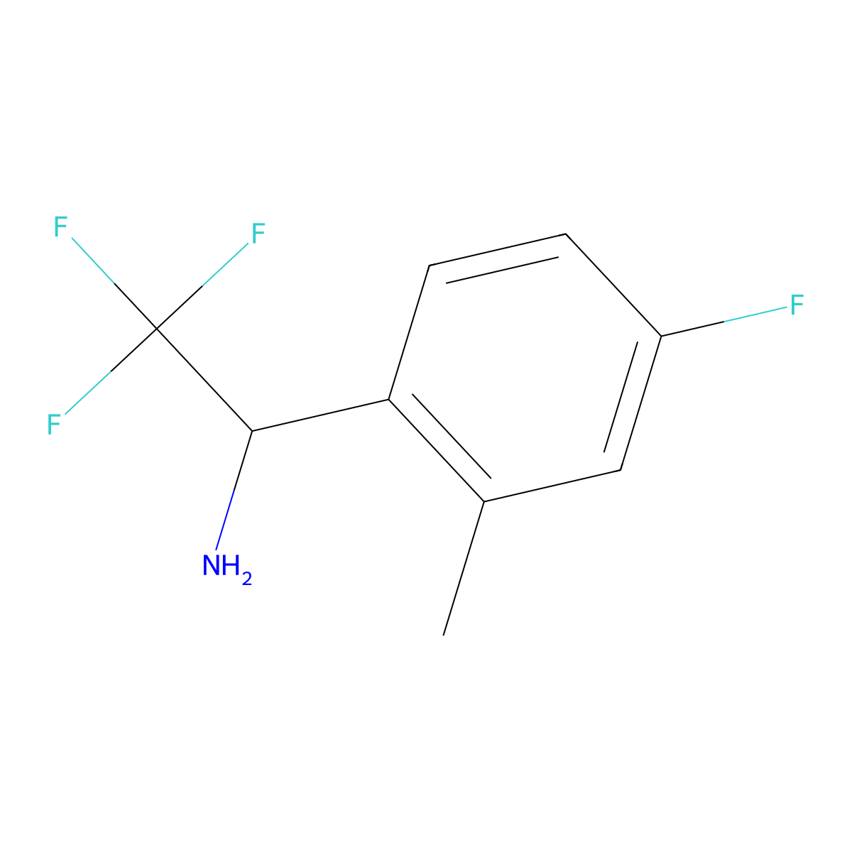 (S)-2,2,2-Trifluoro-1-(4-fluoro-2-methylphenyl)ethan-1-amine molecular structure, CAS 1212921-13-5
