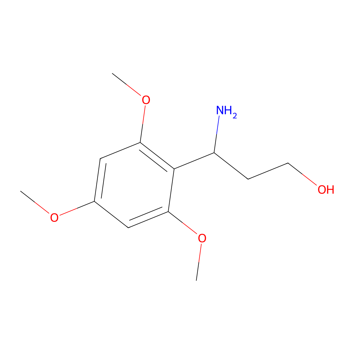 (3S)-3-amino-3-(2,4,6-trimethoxyphenyl)propan-1-ol molecular structure, CAS 1212922-23-0