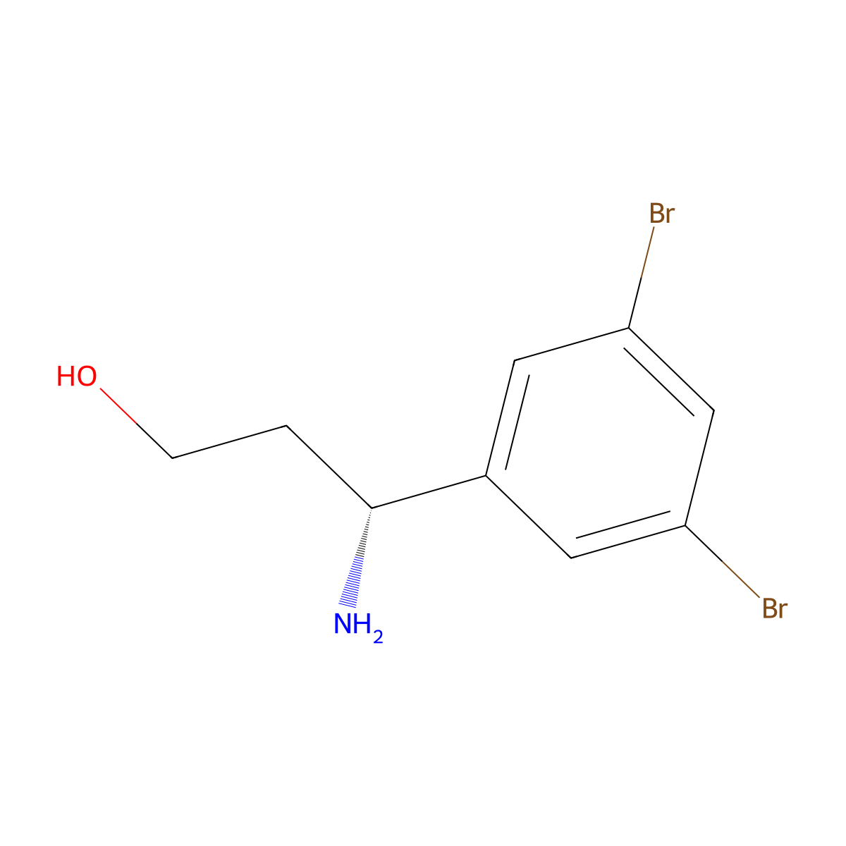 (3R)-3-Amino-3-(3,5-dibromophenyl)propan-1-OL molecular structure, CAS 1212924-98-5