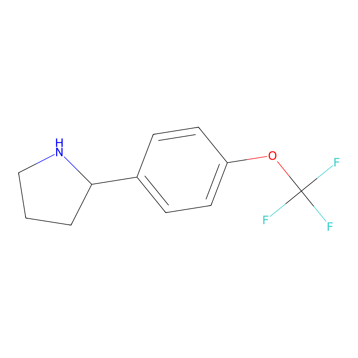 (S)-2-(4-(Trifluoromethoxy)phenyl)pyrrolidine molecular structure, CAS 1212926-46-9
